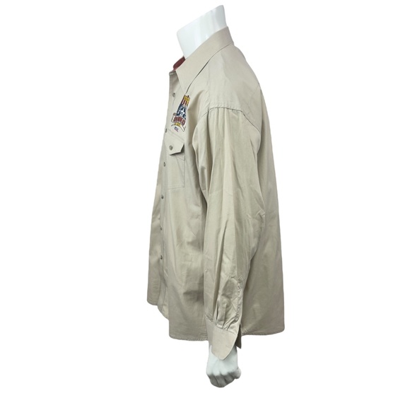 Wrangler 2007 National Finals Rodeo NFR Western Cowboy Shirt Mens 3XL Tan L/S - Picture 8 of 13